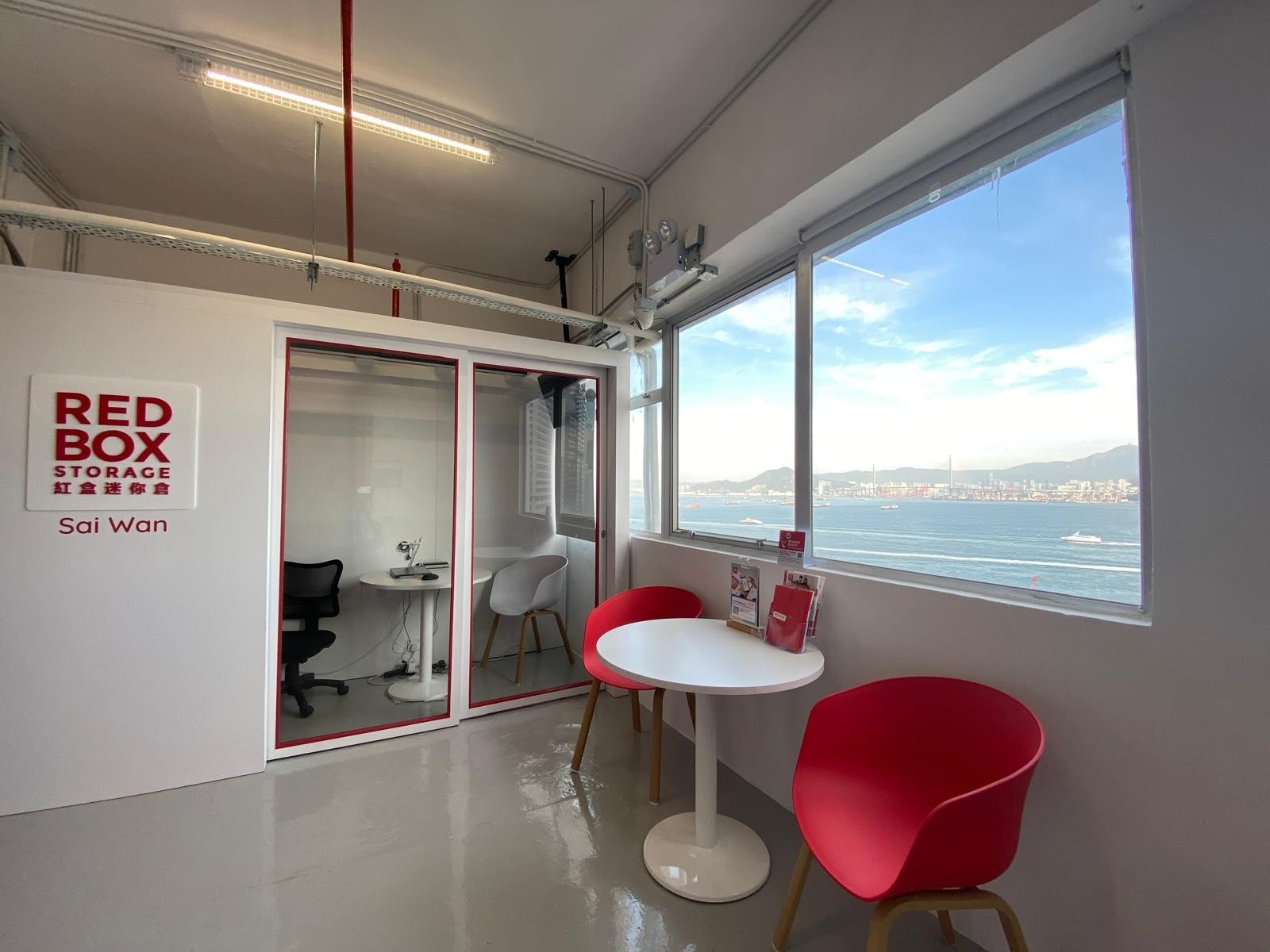 RedBox Sai Wan reception lounge with Victoria Harbour view