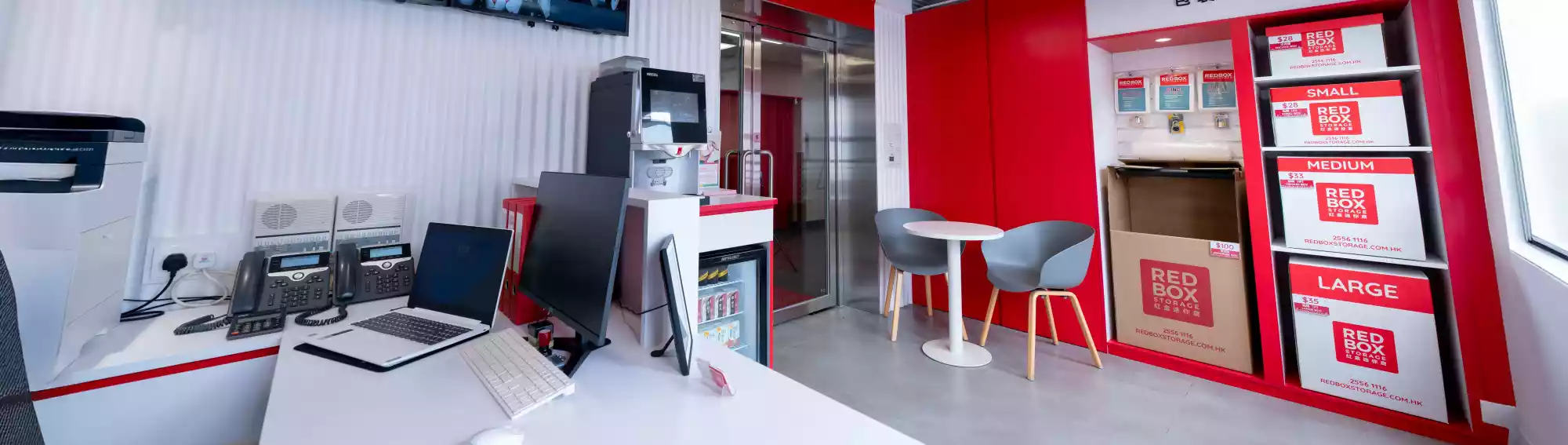 RedBox Mini Storage Yau Tong - Reception desk with packing supplies