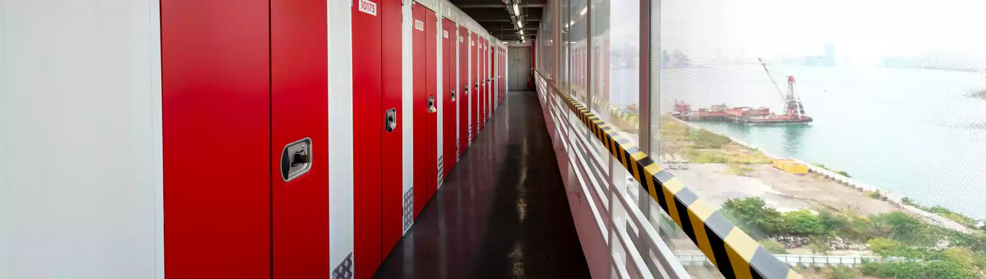RedBox Mini Storage Yau Tong - Storage corridor with harbour view