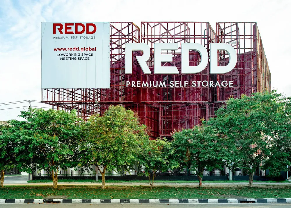 REDD Premium Self-Storage exterior signage on Rama 9 Road, Suan Luang, Bangkok